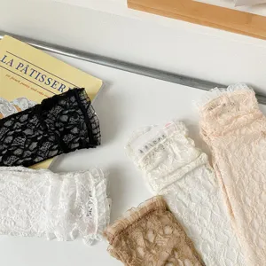 Japanese Lolita lace socks ultra thin sweet ruffle mid calf stack socks summer women