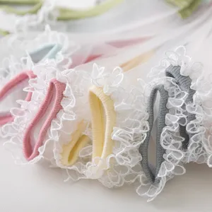 Summer sweet Japanese lace short socks transparent crystal silk ruffled cute ankle socks