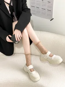 Sweet Japanese Lolita lace women socks ultra thin breathable ruffled mid-calf hosiery