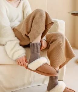 Calcetines de lana de invierno para mujer, cómodos calcetines térmicos de punto para frío.