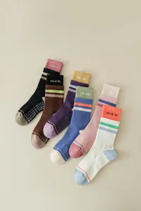 Professionelle rutschfeste Yogassocken Mittelsocke Baumwolle Damen Fitness Sport Tanzkleidung