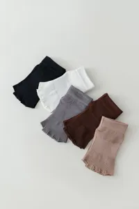 Open-toe five toe yoga pilates socks set, anti-slip grip design, breathable cotton fabric.