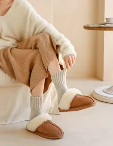 Calcetines de invierno gruesos de lana y zapatillas acogedoras para mujer cálidos y cómodos