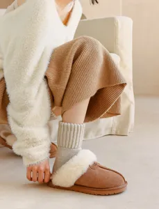Calcetines de punto de lana gruesa para mujer, calcetines térmicos ideales de invierno.