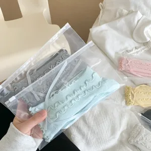 Ruffled crew socks for women, sweet JK lolita style with bow ribbon, trendy daily wear.