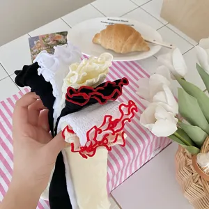 Women lace ruffle mid tube socks cute balletcore aesthetic breathable summer hosiery set