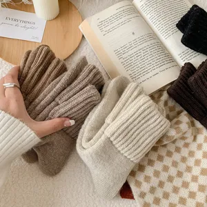 Calcetines de lana gruesos para mujer, calcetines térmicos de invierno suaves y cálidos.