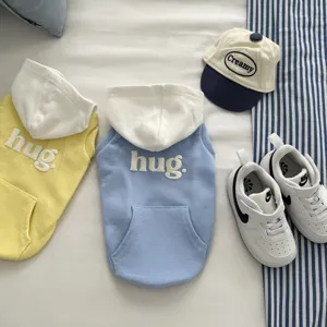 Felpa con Cappuccio per Cani e Gatti in Velluto Tedesco Fleece Stampa Lettere Calda Abbigliamento per Cuccioli