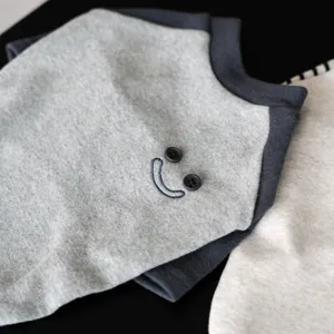 Cute pet dog cat sweatshirt with button embroidery warm sweater for small dogs apparel