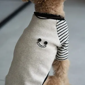 Cute pet dog striped sweatshirt autumn winter small dogs clothes comfortable apparel