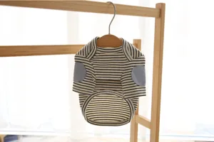 Striped dog sweatshirt winter pet clothes cute puppy apparel small dog cat basic tee jumper
