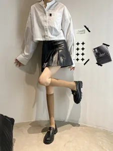 Άνετες μονόχρωμες κάλτσες ως το γόνατο για γυναίκες, κομψές ψηλές κάλτσες ιαπωνικού στυλ.