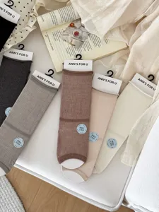 Summer thin mulberry silk mid tube stacked socks, solid color ribbed design, comfortable casual wear.