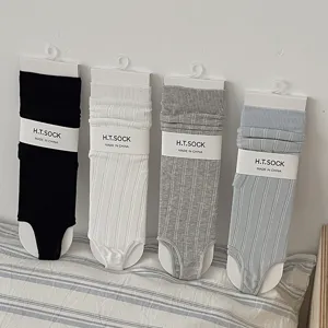 Γυναικείες κάλτσες stirrup ιαπωνικές μονόχρωμες ρίγες κάθετες γκέτες λεπτές καλοκαίρι