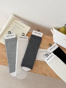 Einfarbige Steigbügelsocken Sommer dünn atmungsaktiv Baumwolle Beinstulpen Damen Halbsohle