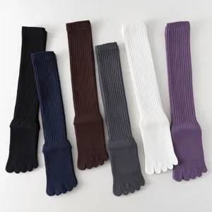 Professional five finger yoga socks anti-slip long tube pilates toe socks for women workout