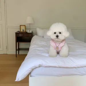 Summer thin pet dress breathable cute puppy clothes frilly sleeves pink skirt for dogs cats