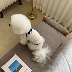 Frühling Sommer dünne Haustierweste für kleine Hunde süße weiße Strickwelpenkleidung