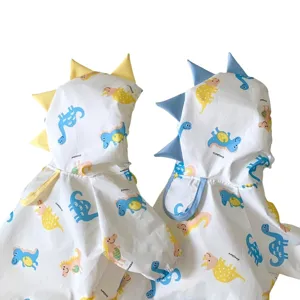 Mignon imperméable pour animal de compagnie motif dinosaure, vêtement chiot imperméable.