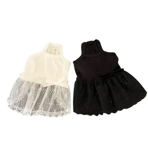 Spring summer dog cat lace dress cute pet apparel for small dogs puppy teddy apparel main view