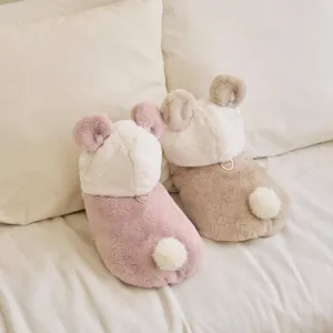 Manteau Polaire pour Animal de Compagnie avec Capuche Oreilles d'Ours Vêtement d'Hiver Chaud Chien Chat Petits Chiens Chabot Vêtement