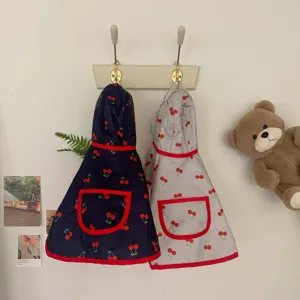 Joli imperméable pour animaux de compagnie chien chat étanche motif cerise avec capuche.