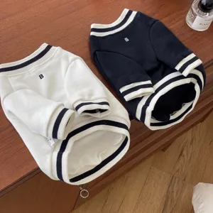 Winter Warm Pet Dog Hoodie Cute Embroidered Letter Puppy Sweatshirt Soft Fleece Pet Clothes For Small Dogs Cats Teddy