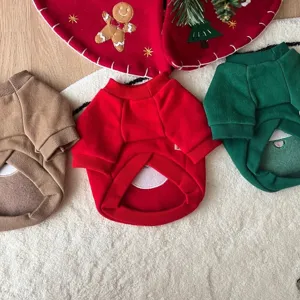 Sweat-shirt polaire de Noël douillet pour petits chiens et chats, vêtements d'hiver chauds.