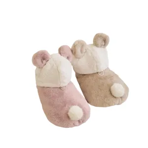 Manteau d'hiver en peluche pour animaux avec oreilles d'ours et anneau de laisse, chaud et doux.