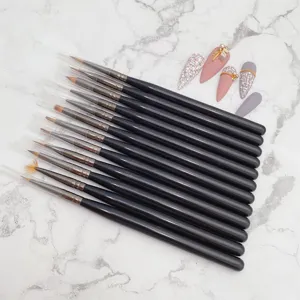 12pcs portable nail art brush set liner carving brushes professional manicure tool kit main view