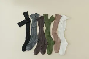 Knit knee high socks women chunky knit long socks ballet style solid color winter leg warmers