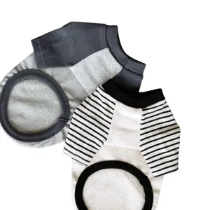 Cute striped pet sweatshirt for small dogs and cats, autumn winter warm dog clothes.