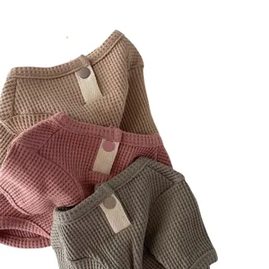 Comfortable waffle pet thermal shirt for small dogs and cats autumn winter wear.