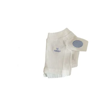 Spring autumn pet dog cat knitted fake two-piece sweater with embroidery design main view