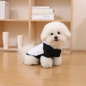 Cute puppy black and white pet clothes for small dogs fashion comfortable puppy apparel.