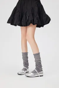 Women grey slouch socks spring summer thin leg warmers ballet style sweet cute casual socks
