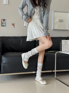 Women breathable knit stirrup leg warmers spring summer solid color casual socks