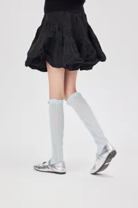 Sheer long socks for women, thin ballet style slouch leg warmers, cute spring and summer wear.
