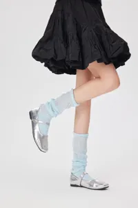Slouch socks women spring summer thin leg warmers ballet style sweet cute solid color mid-calf socks