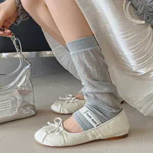 Thin breathable stirrup leg warmers women knit mesh socks for spring and summer fashion.