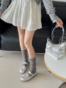 Thin breathable stirrup leg warmers women knit solid color calf socks for spring and summer.