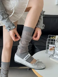 Women breathable knit stirrup leg warmers casual solid color summer calf socks fashion style.