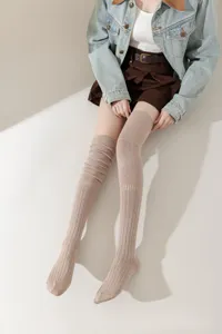 Vrouwen over de knie sokken winter warm lange dij gebreid geribd laarzen mode chics