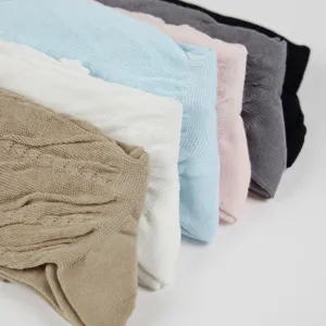 Solid color cable knit women socks soft daily wear casual long tube stacking socks detail