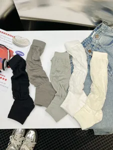 Thin breathable stirrup leg warmers women knit mesh solid color calf socks summer fashion