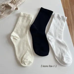 Calzini in cotone tinta unita donna primavera autunno stile casual comodi calzettoni