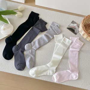 Calze lunghe tinta unita donna sopra il ginocchio sottili sottili slouch calze primavera estate