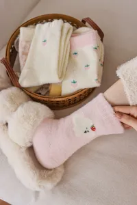 Chaussettes épaisses en velours australien hiver douillet mignon molletonné rose