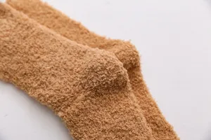 Winter thermische pluizige heren sokken dik koraal fleece thuis slaap sok detail