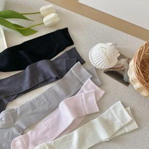 Calze al ginocchio tinta unita minimalista da donna primavera estate calze lunghe sottili